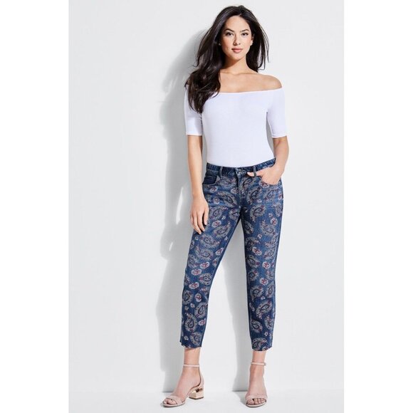 Guess Women’s Psychedelic Tom Boy Jeans Relaxed Fit Embroidering Paisley Size 27 - Picture 12 of 12